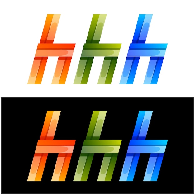 Kolorowy Projekt Logo Ikony Litery Hhh