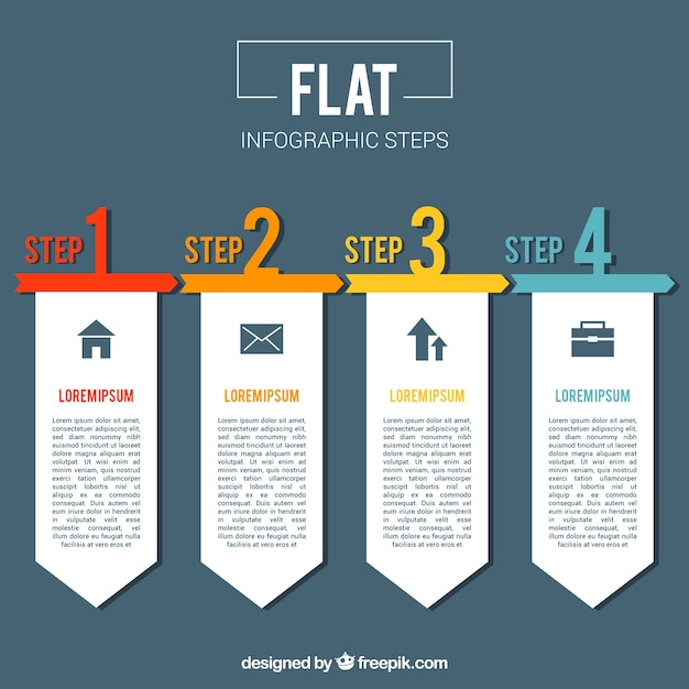 Bezpłatny wektor kolorowy szablon infograficzny o płaskim deseniu