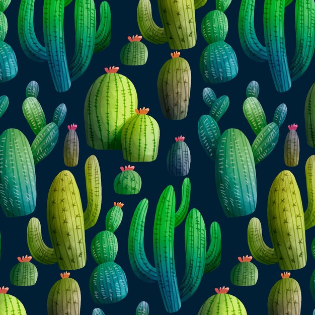 Kolorowy wzór kaktusa