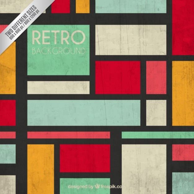 Bezpłatny plik Wektor kolorowych kwadratów w tle w stylu retro