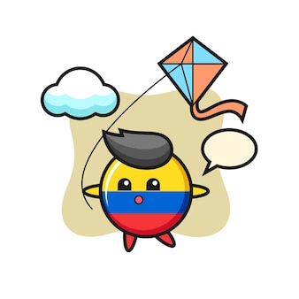 Kolumbia flaga odznaka maskotka ilustracja gra latawiec