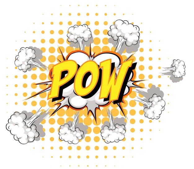 Komiks dymek z tekstem pow