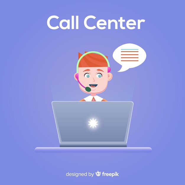 Koncepcja Agenta Call Center W Płaskiej Konstrukcji