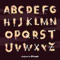 Bezpłatny wektor koncepcja alfabetu halloween