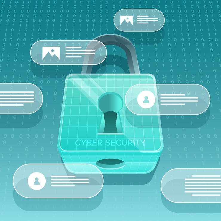 Bezpłatny plik Wektor koncepcja bezpieczeństwa cybernetycznego