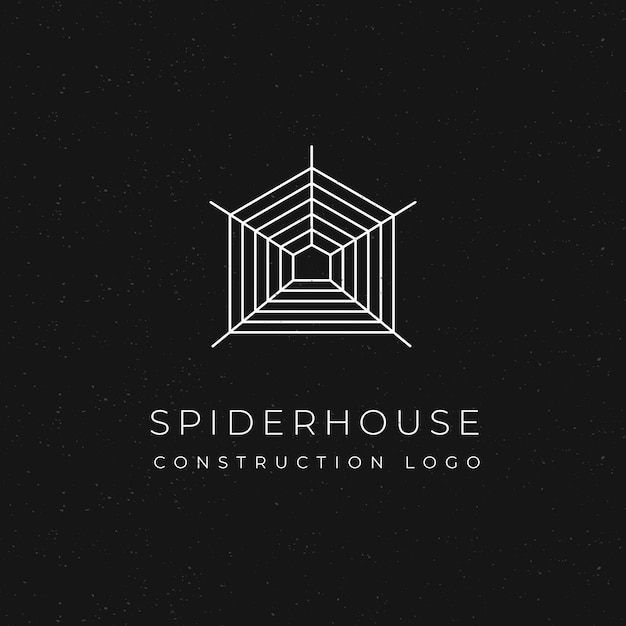 Bezpłatny wektor koncepcja budowy logo spiderhouse