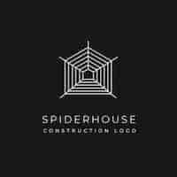 Bezpłatny wektor koncepcja budowy logo spiderhouse