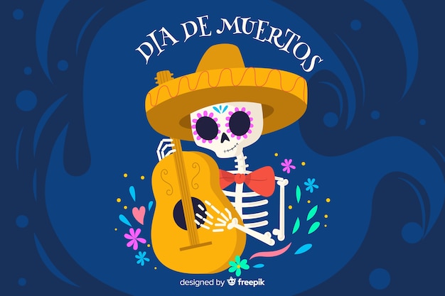 Koncepcja Día De Muertos Z Płaskim Tle