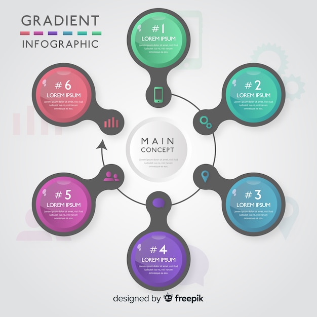 Koncepcja Gradientu Infographic Infographic