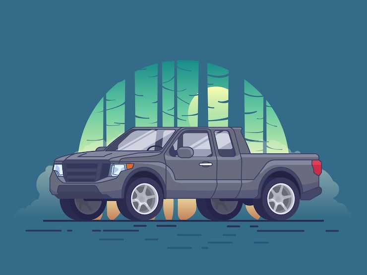 Bezpłatny plik Wektor koncepcja grey pickup truck