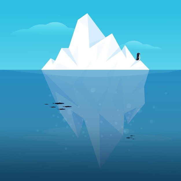 Bezpłatny wektor koncepcja ilustracji góry lodowej