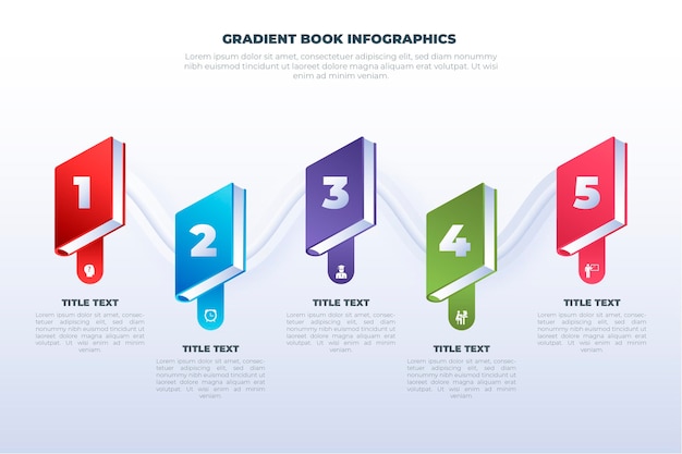 Bezpłatny wektor koncepcja infografiki książki gradientu