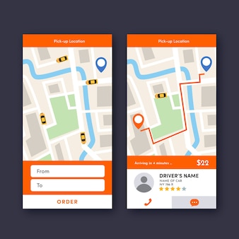 Koncepcja interfejsu aplikacji taxi