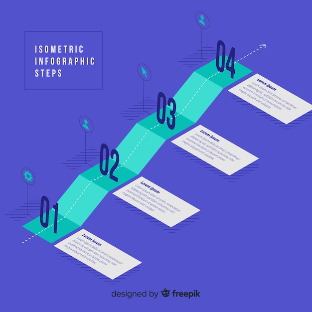 Bezpłatny wektor koncepcja izometryczny infographic kroki