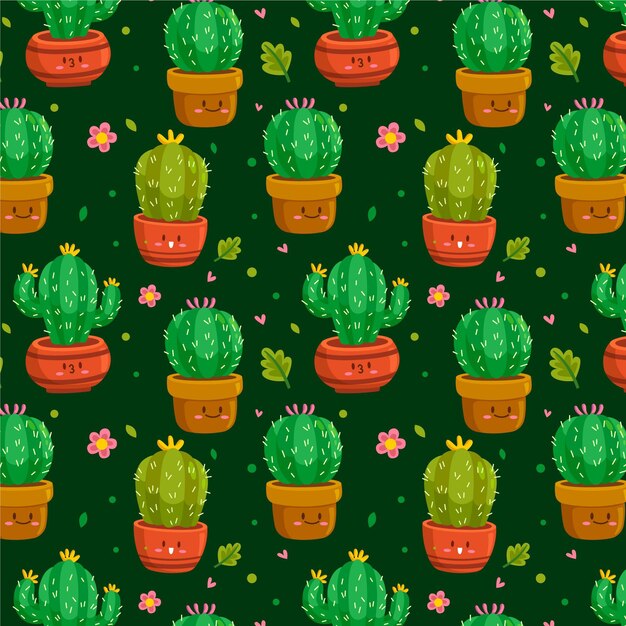 Koncepcja kolekcji wzór kaktusa