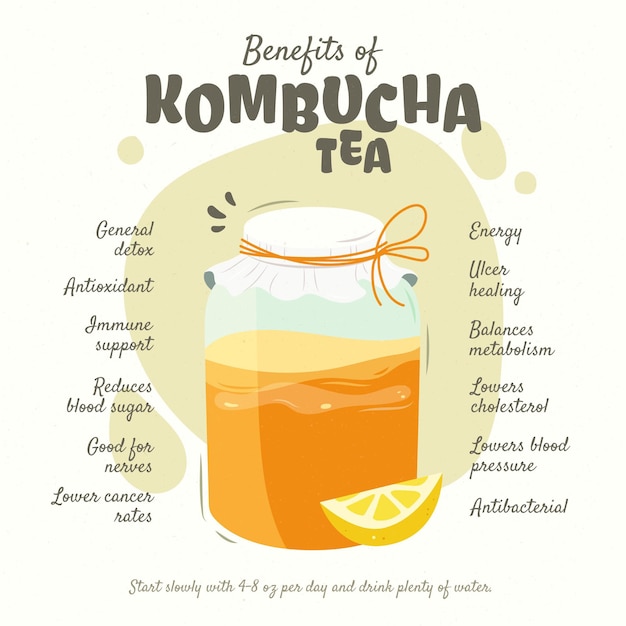 Koncepcja Korzyści Z Herbaty Kombucha