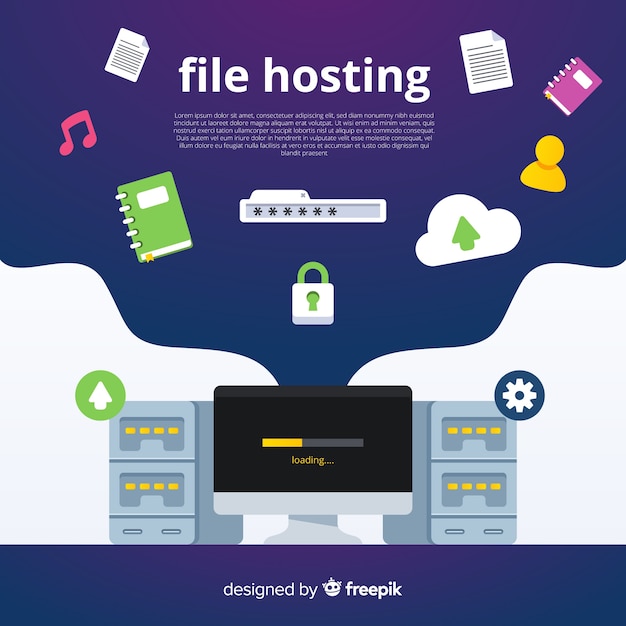 Bezpłatny wektor koncepcja kreatywnych hosting