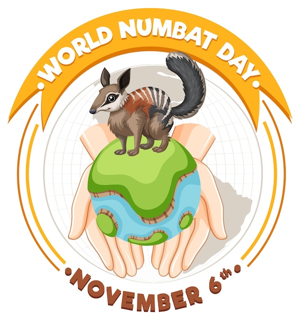 Bezpłatny wektor koncepcja logo światowego dnia numbat