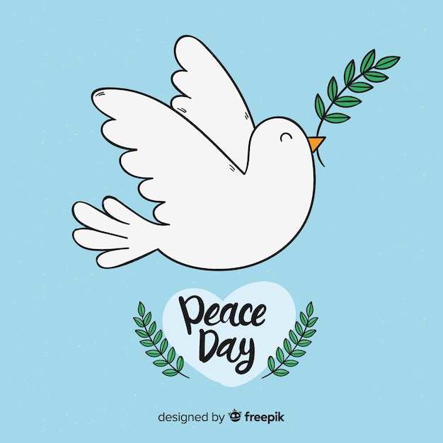 Bezpłatny wektor koncepcja międzynarodowego dnia pokoju z białą dove