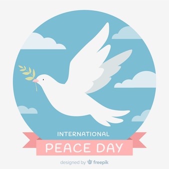 Koncepcja międzynarodowego dnia pokoju z białą dove