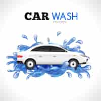Bezpłatny wektor koncepcja myjni samochodowej
