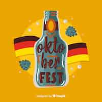 Bezpłatny wektor koncepcja oktoberfest z napisem