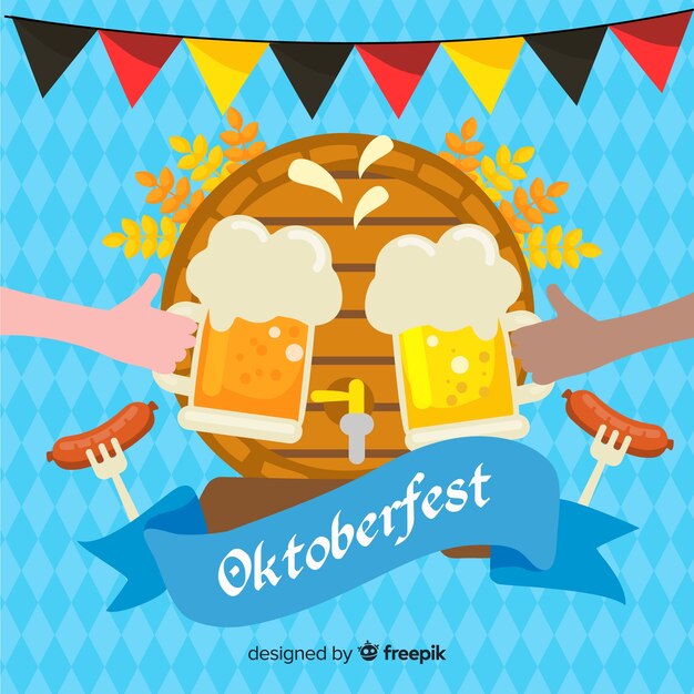 Koncepcja Oktoberfest Z Płaskim Tle