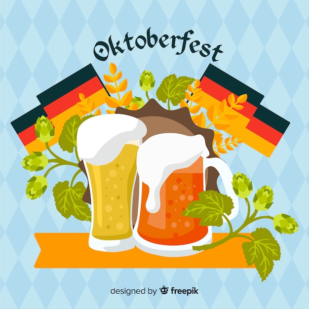 Koncepcja Oktoberfest Z Płaskim Tle