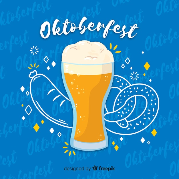 Bezpłatny wektor koncepcja oktoberfest z płaskim tle