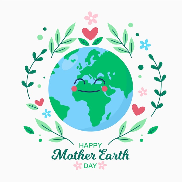 Koncepcja Płaski Dzień Matki Ziemi