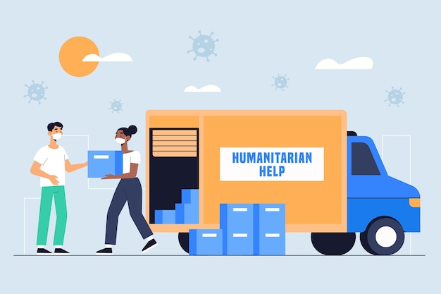 Bezpłatny wektor koncepcja pomocy humanitarnej