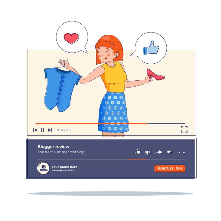 Bezpłatny plik Wektor koncepcja przeglądu bloggera