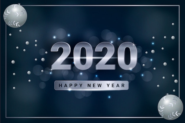 Bezpłatny wektor koncepcja tło srebrny nowy rok 2020