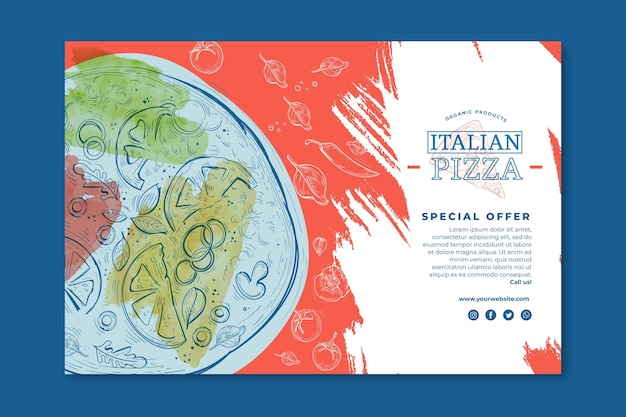 Bezpłatny wektor koncepcja transparent włoskiej żywności