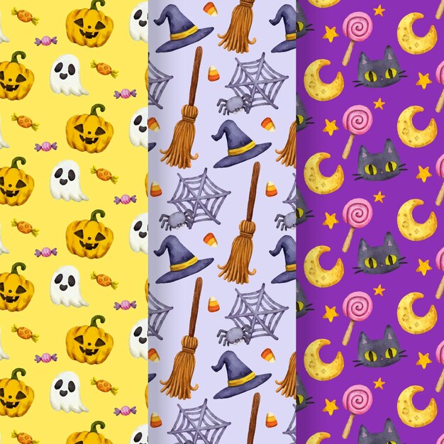 Koncepcja wzorów akwarela halloween