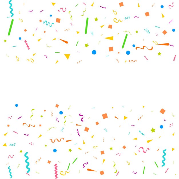 Konfetti koncepcja projekt szablon wakacje szczęśliwy dzień białe tło celebracja ilustracja wektorowa