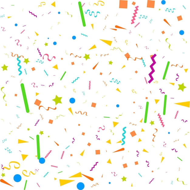 Konfetti koncepcja projekt szablon wakacje szczęśliwy dzień białe tło celebracja ilustracja wektorowa