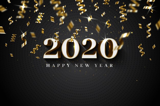 Konfetti tło nowego roku 2020