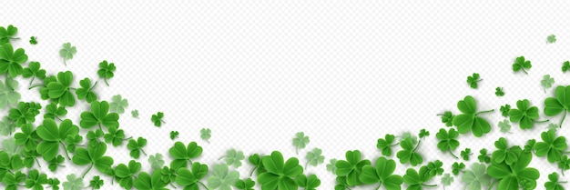 Koniczyna Shamrock 3d Tło Wektor Irlandzki Wzór