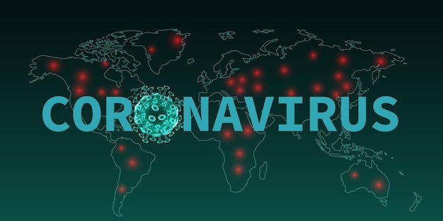 Koronawirus (2019-ncov). choroba wirusowa. logo, symbol i tło.