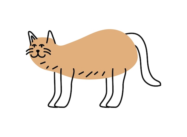Bezpłatny wektor koty maskotka stojąca ilustracja odizolowana