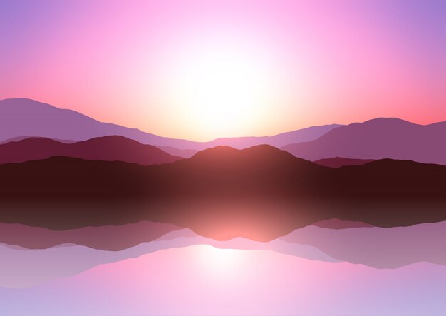 Krajobraz górski zachód słońca