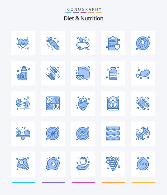 Kreatywna Dieta I Odżywianie 25 Niebieski Pakiet Ikon, Taki Jak świeża Dieta Buraków Bez Diety Mięsnej