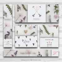 Bezpłatny wektor kreatywna kolekcja banerów i kart dla valentine