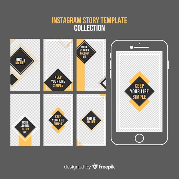 Bezpłatny wektor kreatywna kolekcja szablonów historii instagramów