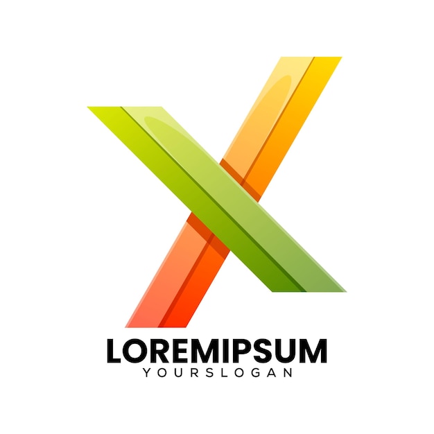 Bezpłatny wektor kreatywna litera x kolorowy projekt logo ikony