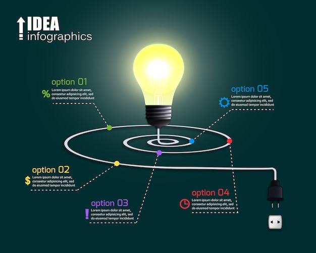Kreatywna żarówka Z Opcjami