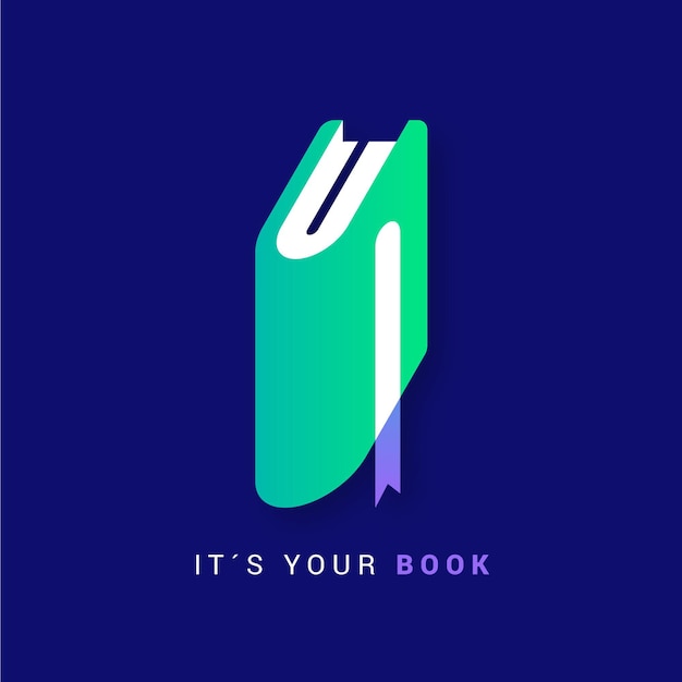 Kreatywne logo książki gradientu