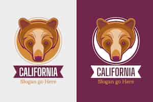 Bezpłatny wektor kreatywne logo niedźwiedzia kalifornijskiego