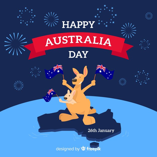 Kreatywnie Australia dnia tło z kangurem